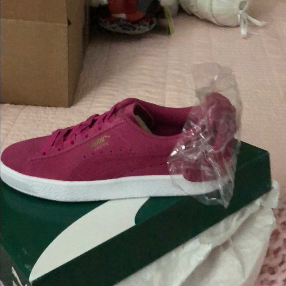 Puma pink suede sneakers